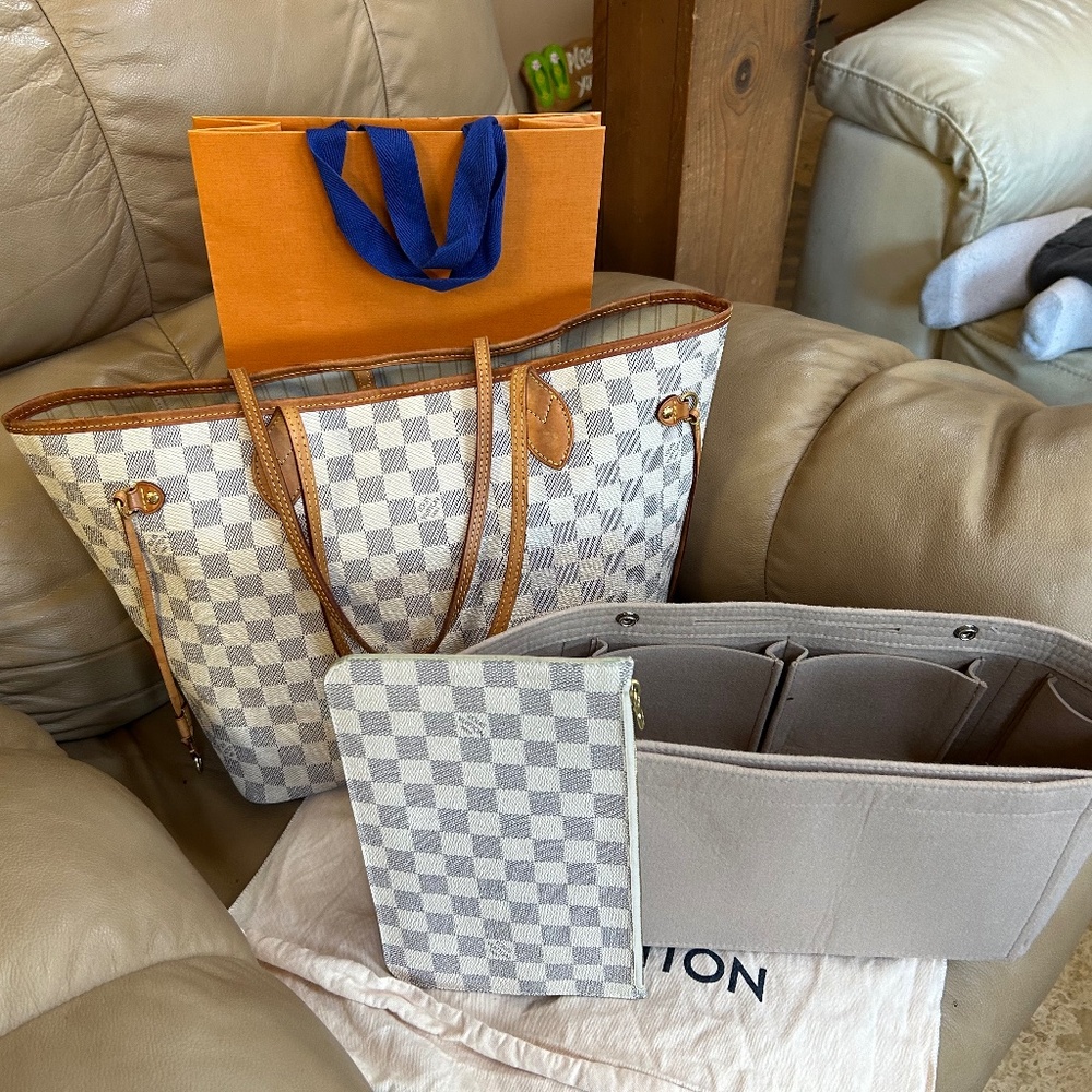 FULL SET Louis Vuitton Neverfull Azur MM 🩵 - Picture 6 of 16